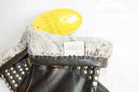 Перчатки женские чёрные кожаные 782s3 L Shust Gloves