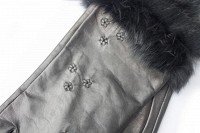 Перчатки женские чёрные кожаные 746s1 S Shust Gloves