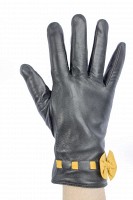 Перчатки женские чёрные кожаные 781s3 L Shust Gloves
