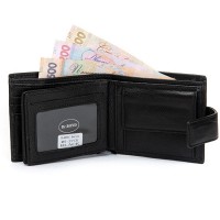 Мужской кожаный кошелек  DR. BOND MS-27CK black