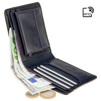 Мужской  кожаный кошелек Visconti AT60 Arthur c RFID (Burnish Blue)