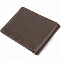 Кожаный зажим для купюр GRANDE PELLE 11478 Коричневый