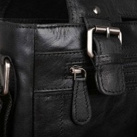 Мужская кожаная сумка через плечо Ashwood 8342 Black 