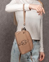 Женский молодежный кожаный клатч ALEX RAI 99102 khaki