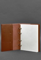 Кожаный блокнот на кольцах (софт-бук) BlankNote 9.0 с твердой коричневой обложкой - BN-SB-9-HARD-K