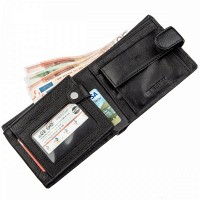 Мужское чёрное портмоне из натуральной кожи ST Leather 18836