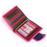 Женский кожаный кошелек Rainbow DR. BOND WRS-415-1 plum-red