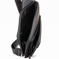 Мужская кожаная сумка слинг BRETTON 5601-5 black