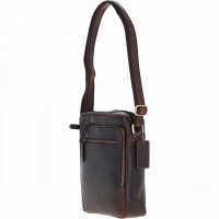 Мужская кожаная сумка через плечо Ashwood K42 Brown (Коричневый)