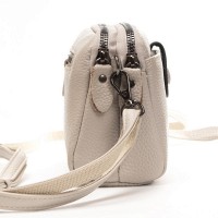 Женский молодежный кожаный клатч ALEX RAI 88085 pale grey