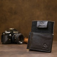 Кожаный зажим для купюр GRANDE PELLE 11475 Черный