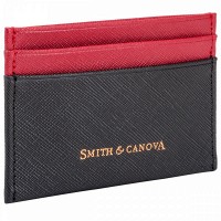 Кожаный картхолдер  Smith & Canova 26827 Devere (Black-Red)