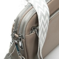 Женский молодежный кожаный клатч ALEX RAI 99092 l.grey