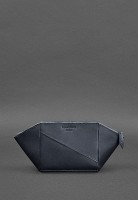 Женская кожаная косметичка BlankNote темно-синяя Краст BN-CB-2-NAVY-BLUE