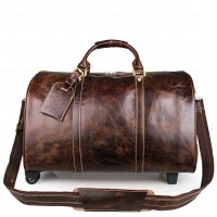 Дорожная кожаная сумка на колесах Vintage 14254