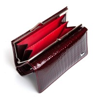 Женский кожаный лаковый кошелек SERGIO TORRETTI FEW214 wine red