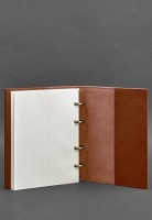 Кожаный блокнот на кольцах (софт-бук) BlankNote 9.0 с твердой коричневой обложкой - BN-SB-9-HARD-K