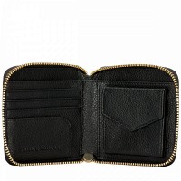 Кожаный женский кошелек Smith and Canova 26803 Althorp (Black-Tan)