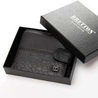 Мужской кожаный кошелек с зажимом для купюр BE BRETTON 208-L0613 black mix