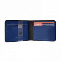 Кожаный мужской кошелек Visconti VSL35 Trim c RFID (Black-Cobalt)