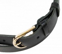 Женский кожаный ремень Skipper, черный 2,5 см