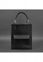 Женская кожаная сумка шоппер Бэтси  BlankNote с карманом черная BN-BAG-10-1-G-KR