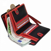 Женский кожаный кошелек Visconti BR75 Cecile (Black/Cherry)