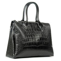 Женская кожаная сумка ALEX RAI 1561 black croco