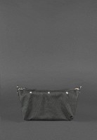 Кожаная плетеная женская сумка BlankNote Пазл S угольно-черная BN-BAG-31-YGOL