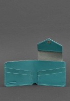 Женское кожаное портмоне  4.2 на кнопке бирюзовое BN-PM-4-2-TIFFANY