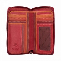 Женский кожаный кошелек с RFID защитой Visconti RB98 Aruba (Red Multi)