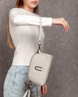 Женский молодежный кожаный клатч ALEX RAI 99101 beige