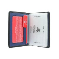 Кожаная визитница с RFID защитой Visconti vsl24 blk/cob