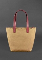 Кожаная плетеная женская сумка BlankNote Пазл Xl бордовая Krast - BN-BAG-33-VIN