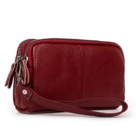 Женская кожаная косметичка Cosmetic 6002-A bordo