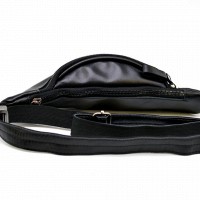 Кожаная черная сумка на пояс TARWA ga-3034-3md