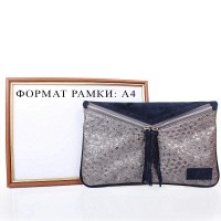 Клатч из кожзаменителя LASKARA LK10202-grafite-navy