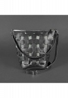 Кожаная плетеная женская сумка BlankNote Пазл черная Krast BN-BAG-32-G
