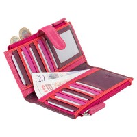 Женский кожаный кошелек Visconti RB100 Bermuda c RFID (Plum Multi)