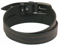 Мужской кожаный ремень под джинсы Skipper 1016-38 черный 3,8 см