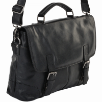 Мужской кожаный портфель Ashwood ELLIOT BLACK