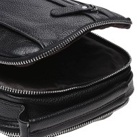 Мужская чёрная кожаная сумка Keizer K18693-black
