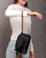 Женский молодежный кожаный клатч ALEX RAI 19204 black