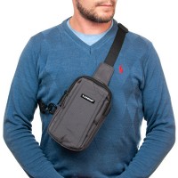 Мужская тканевая сумка-слинг Lanpad 6043 gray