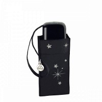 Мини-Зонт женский механический Fulton L501-041086 Tiny-2 Glitter Stars Black (Блеск звезд)