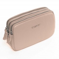 Женский молодежный кожаный клатч ALEX RAI 60061 beige