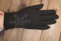 Перчатки женские чёрные трикотажные 8158s1 S