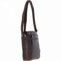 Мужская кожаная сумка через плечо Ashwood K42 Brown (Коричневый)