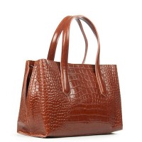 Женская кожаная сумка ALEX RAI 8815 coffee croco