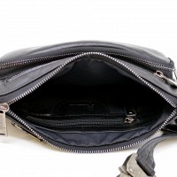 Кожаная черная сумка на пояс TARWA ga-8137-3md